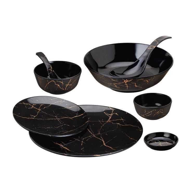 Buy Online Dinewell Melamine Ultra Dinner Set , Black , Set Of 30 in