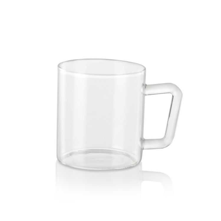 Buy Online Borosil Classic Glass Mug Set With Handle , 190Ml , Set Of 6