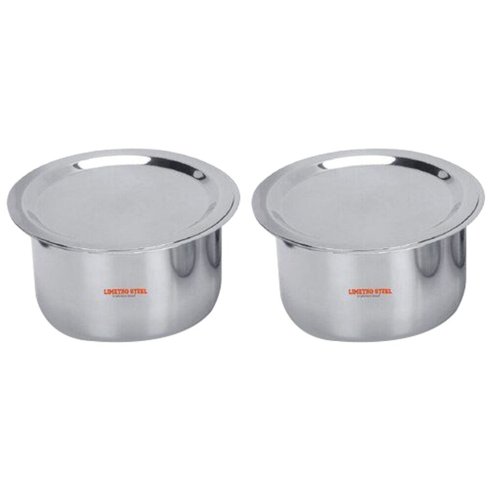 Buy Online Limetro Stainless Steel Heavy Tope Set with Lid, Set of 2 in ...