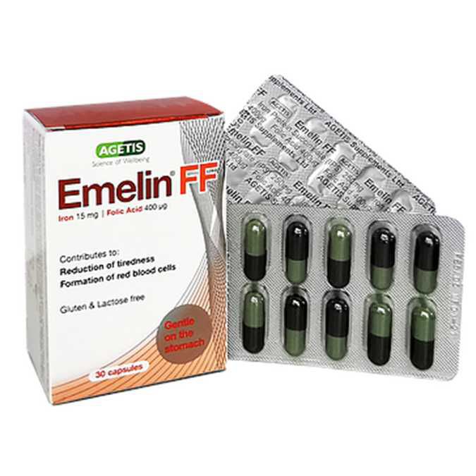 Picture of Emelin Ff Iron & Folic Acid Capsules, 30 Capsules
