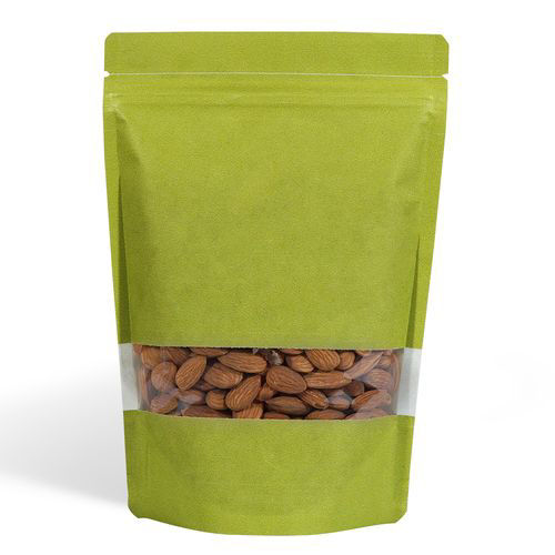 Picture of Paper Stand Up Pouch With Zipper & Rectangle Window, Green, Carton Of 500 Pcs