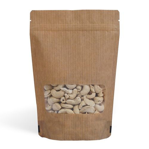Picture of Kraft Look Stand Up Pouch With Zipper & Rectangle Window, Carton Of 1000 Pcs
