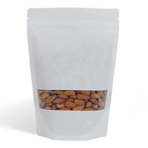 Picture of Paper Stand Up Pouch With Zipper & Rectangle Window, White, Carton Of 1000 Pcs