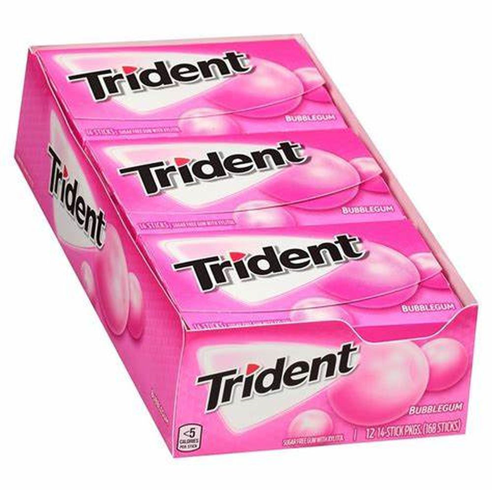 Picture of Trident Bubble Chewing Gum, Carton of 12 Boxes