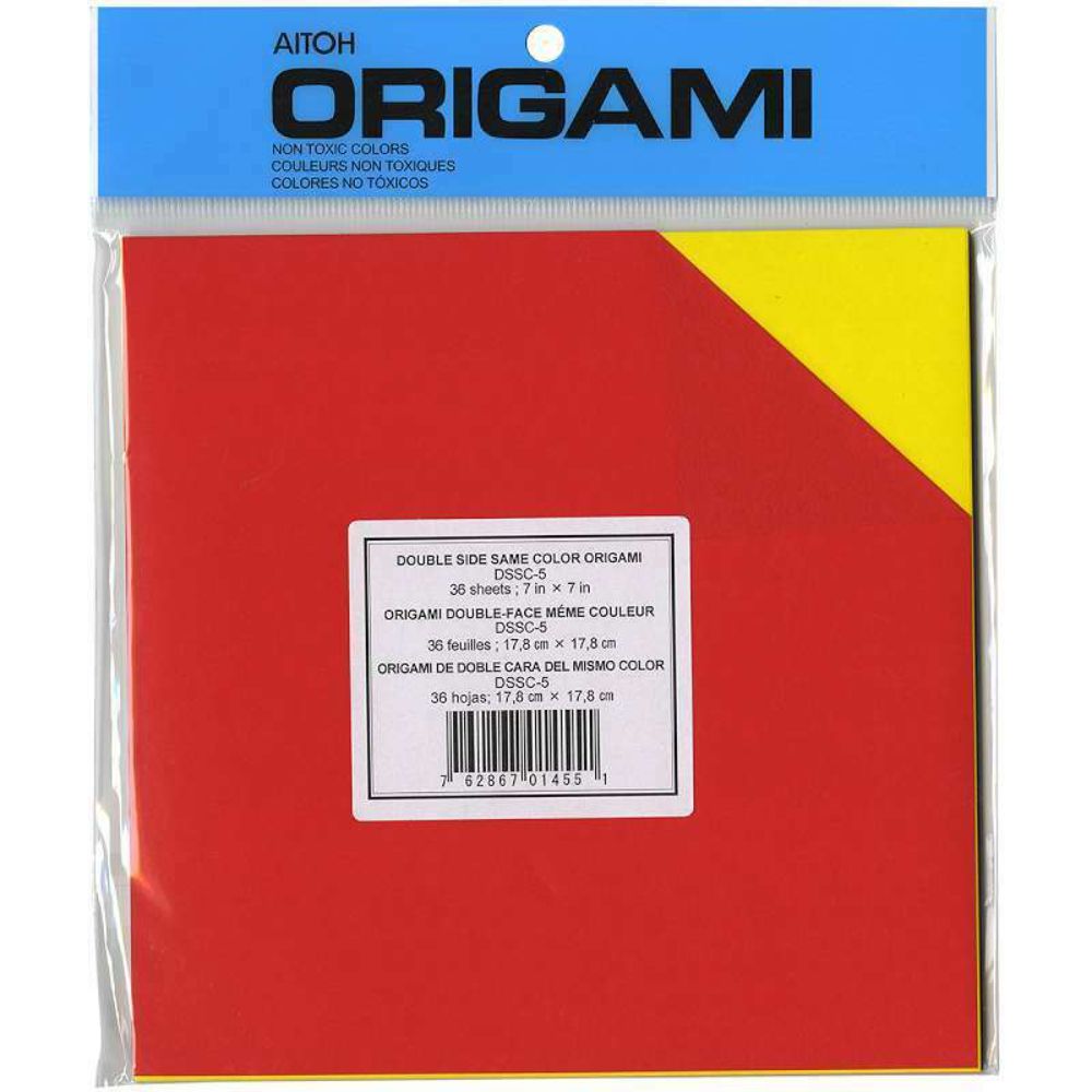 Picture of Aitoh Double-Sided Origami Paper, Assorted Colors, 7"x 7", 36 Sheets