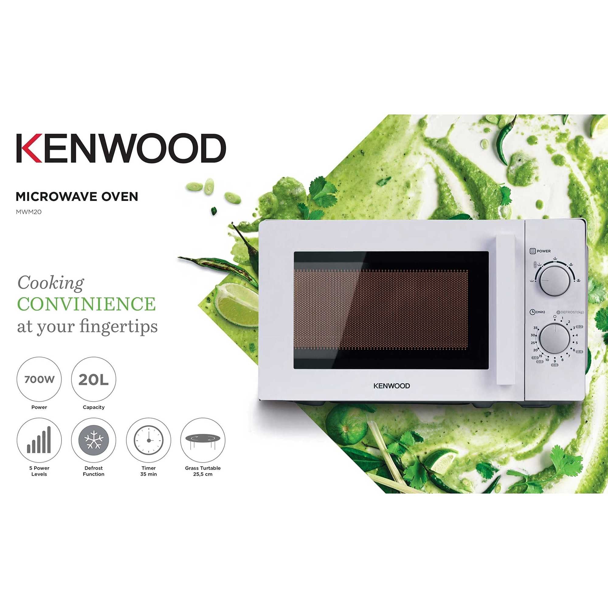 Buy Online Kenwood Microwave Oven, MWM20.000WH, ‎700W, ‎20Ltr, White in