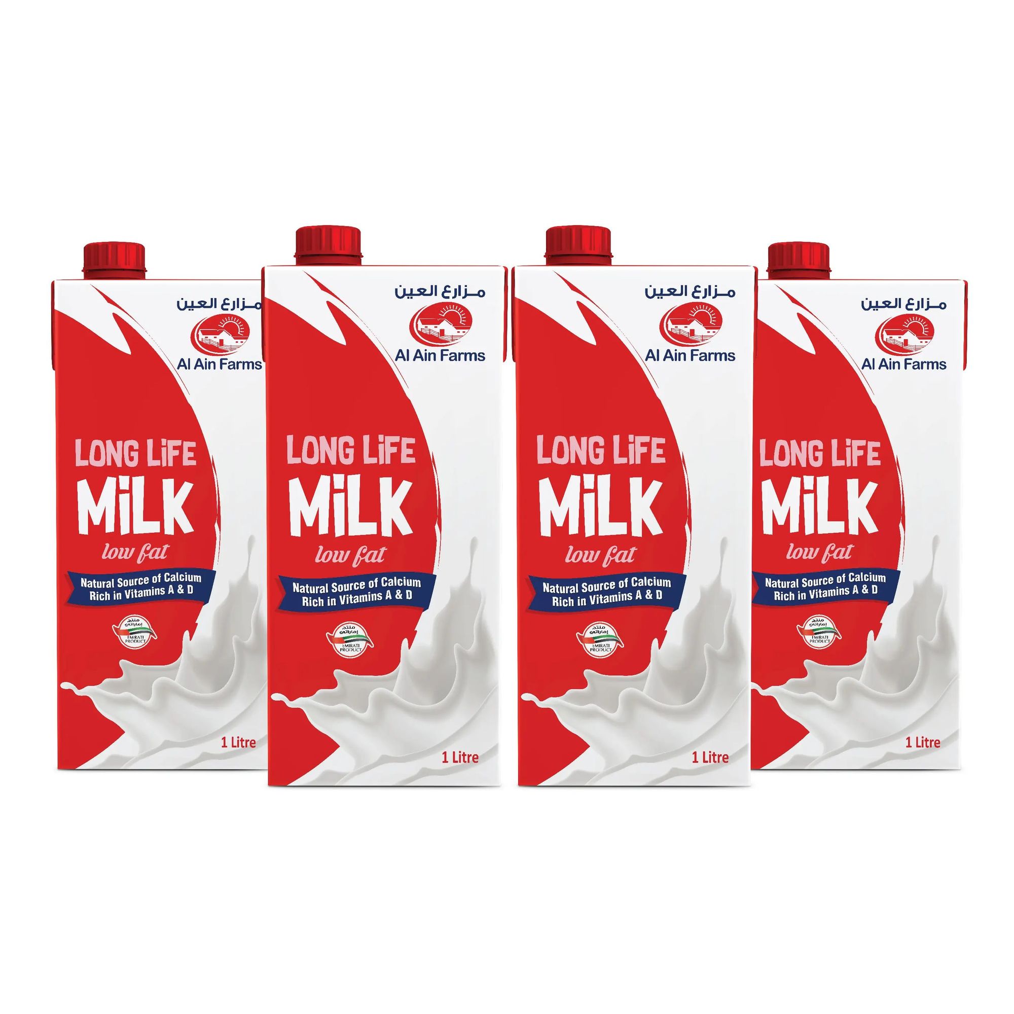 buy-online-al-ain-farms-long-life-low-fat-milk-1l-x-pack-of-4-in-uae