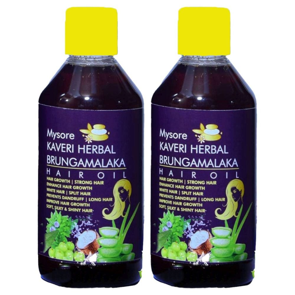 Buy Online Mysore Kaveri Herbal Brungamalaka Hair Oil, 500 Ml, Pack Of ...