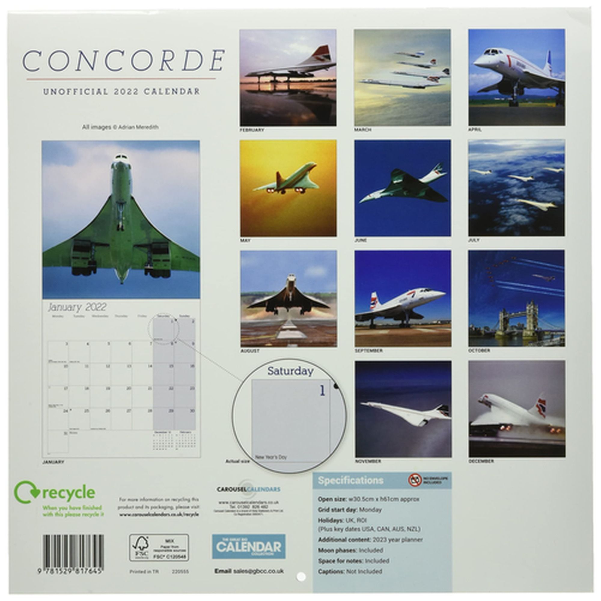 Buy Online Concorde Square Wall Calendar 2022 Original Carousel