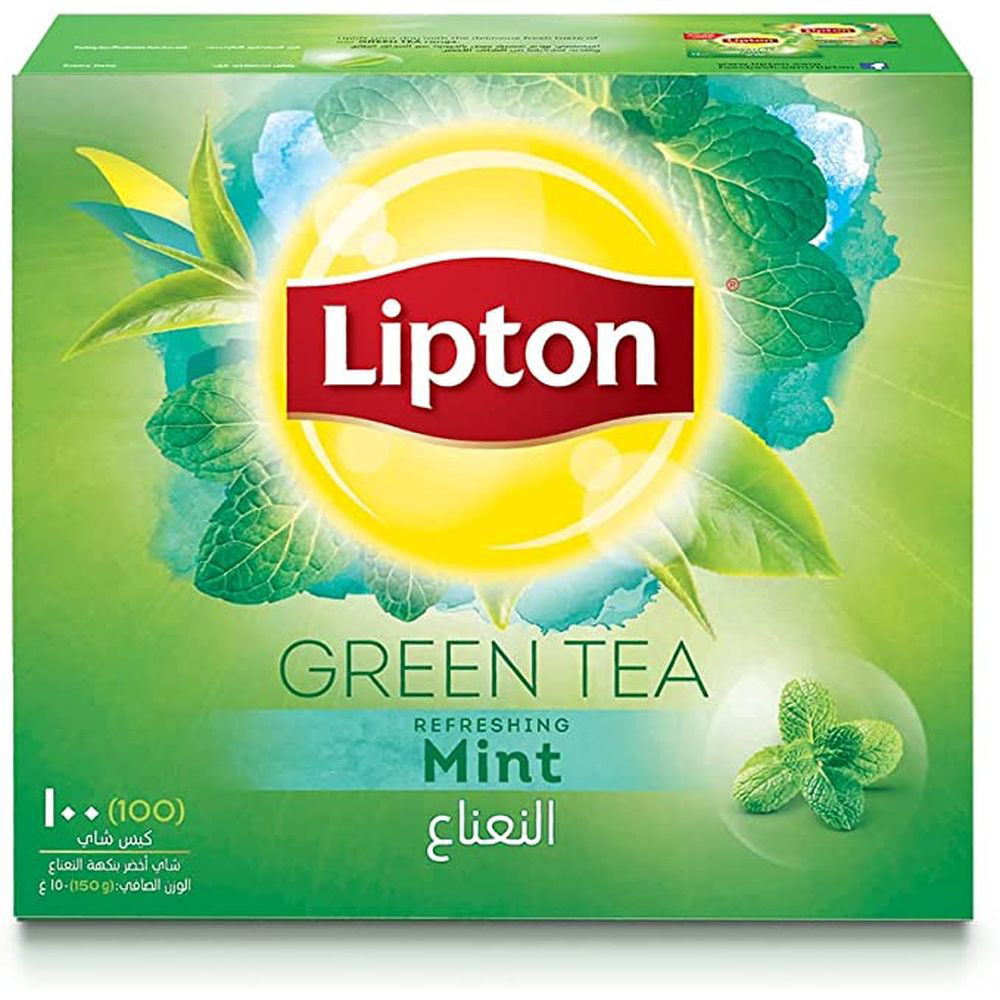 Buy Online Lipton Refreshing Mint Green Tea Bags, 1.5g, Pack Of 100Pcs