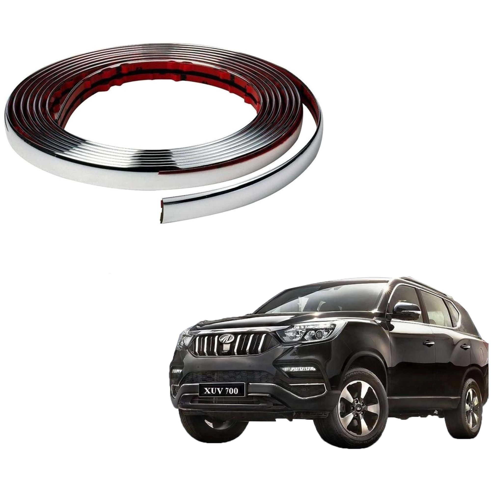 Picture of Kozdiko Car Chrome Beading Roll for Mahindra XUV 700, 14MM, 20 m, M, Silver