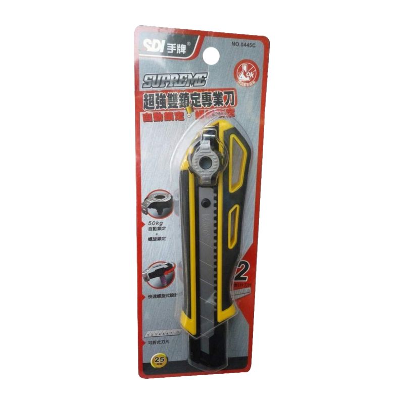 Picture of SDI Supreme Heavy Cutter Dual Lock Knife, 25mm, Black & Yellow