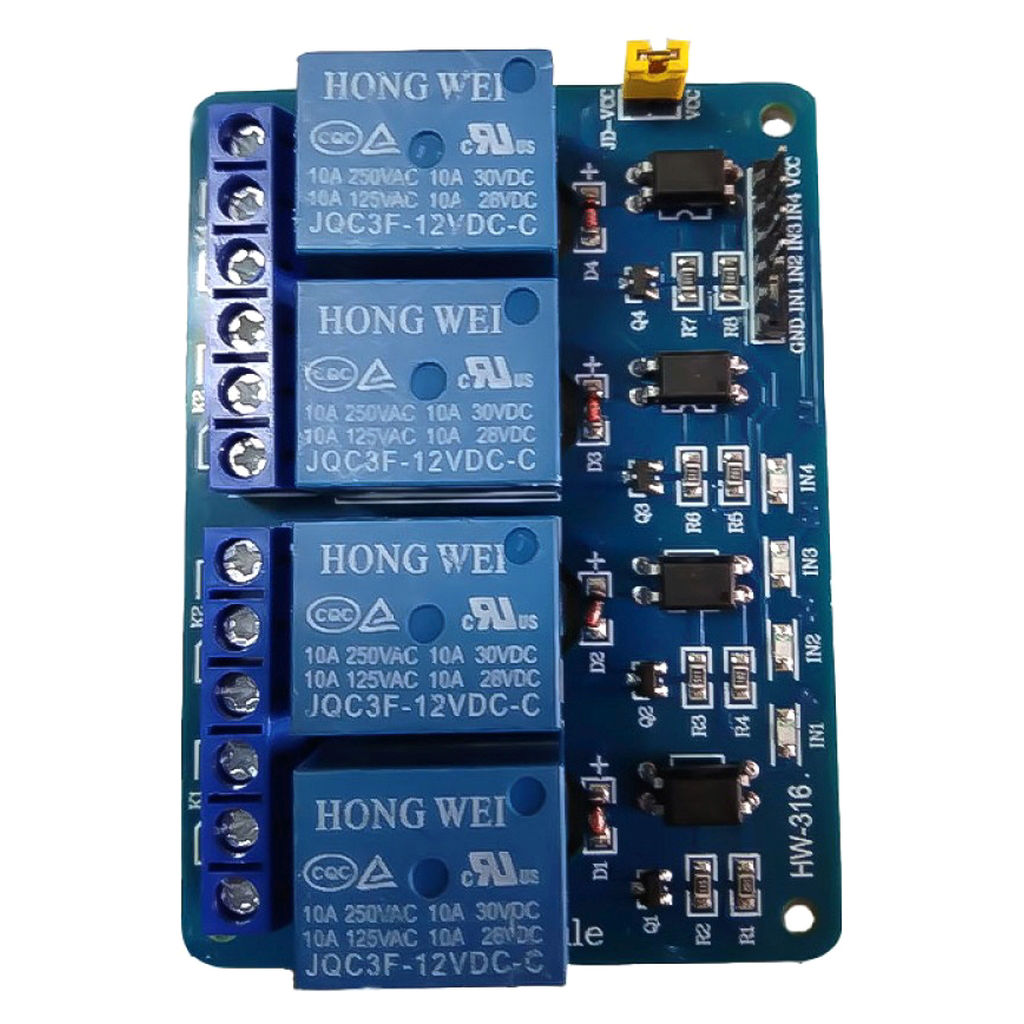 Picture of 4-Channel Optocoupler Relay Board Module, 12V